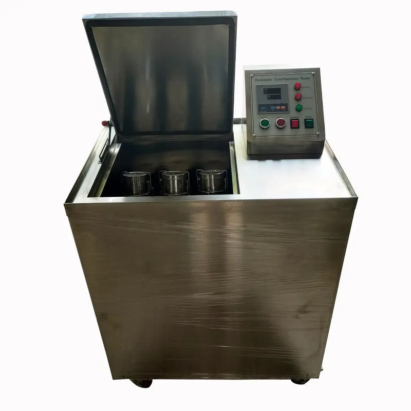 Высокопроизводительная Rotawash Color Fastness Machine для тестирования текстиля с корпусом из нержавеющей стали и регулируемым временем работы