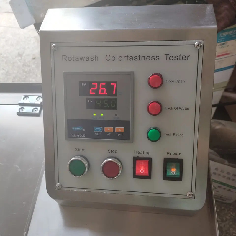 Высокопроизводительная Rotawash Color Fastness Machine для тестирования текстиля с корпусом из нержавеющей стали и регулируемым временем работы