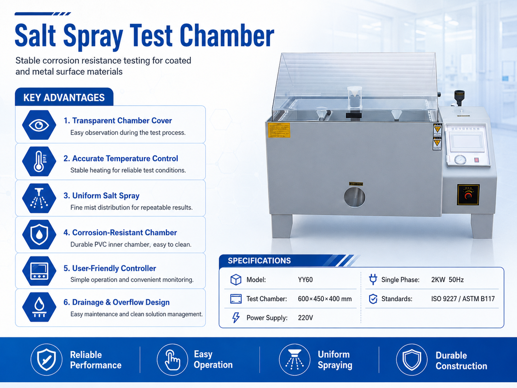 Industrial Salt Mist Corrosion Testing Machine for Automotive Parts Metal Surface Protection Analysis