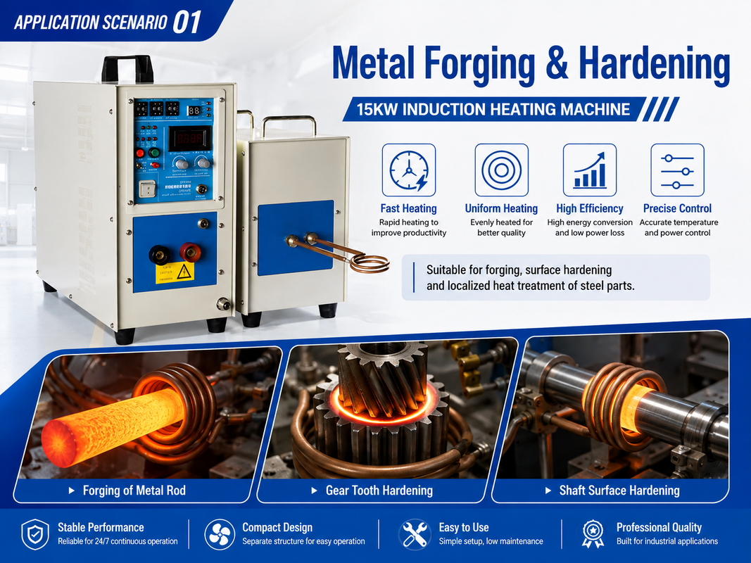 15KW High Frequency Induction Heating Machine Customized Quenching Welding Equipment for Metal Heating