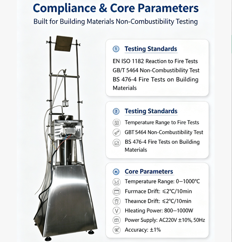 Building Products Fire Reaction Non-Combustibility Test Equipment LabVIEW Control Non Combustibility Tester