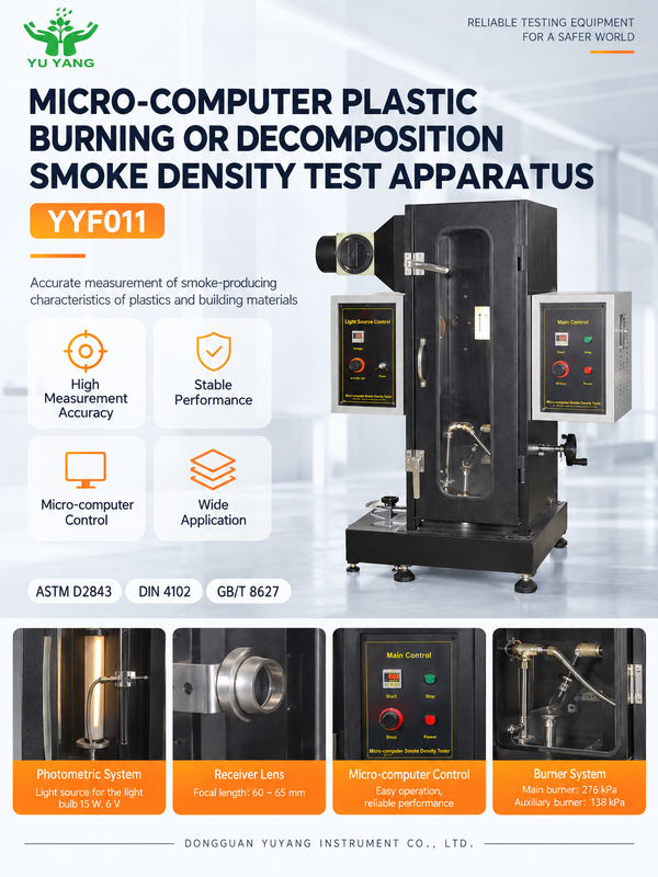 Micro-computer Smoke Density Test Apparatus ASTM D2843 DIN 4102 GB/T 8627 Plastic & Building Material Smoke Density Tester