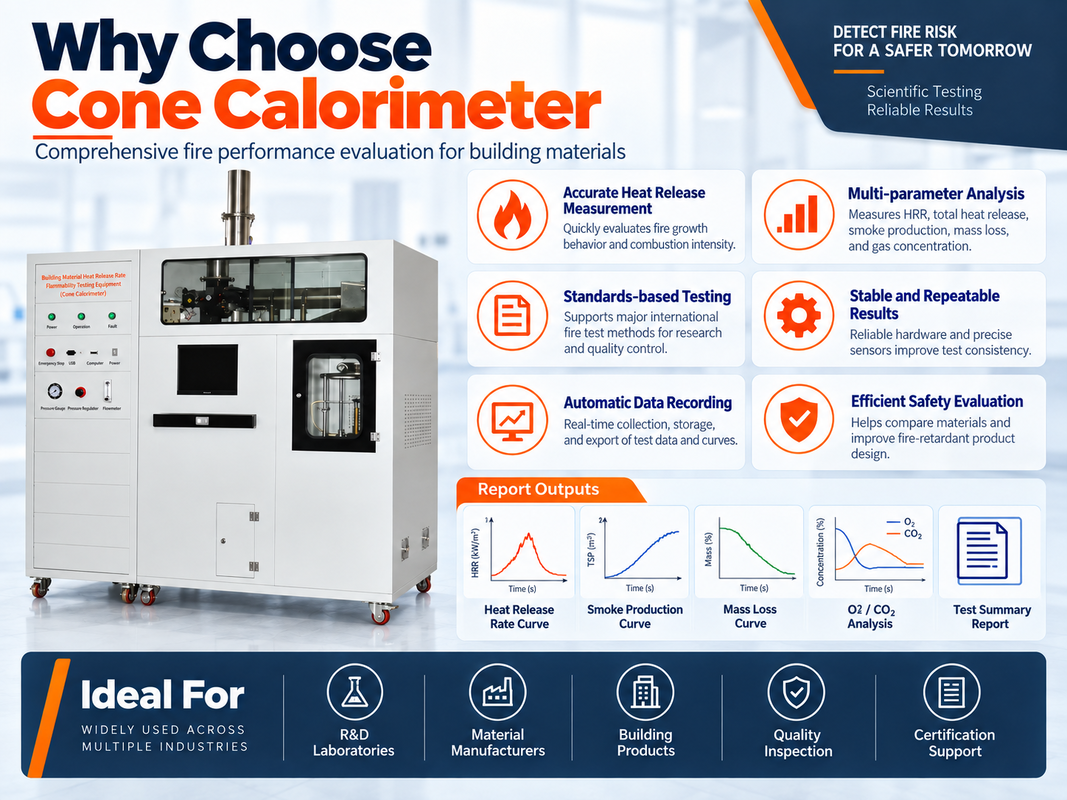 ISO 5660 Cone Calorimeter Fire Testing Machine for Heat Release Smoke and Mass Loss Measurement