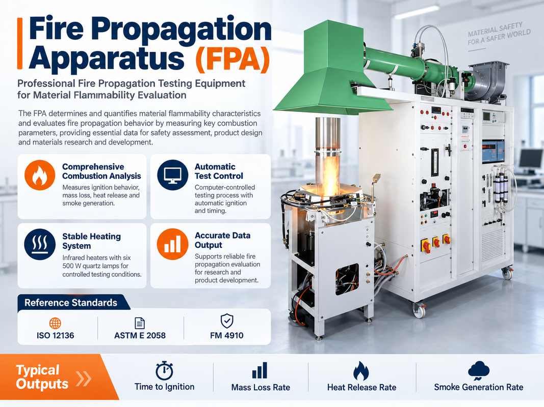 ASTM E2058 ISO 12136 Fire Propagation Apparatus FPA Material Flammability and Fire Growth Test Machine