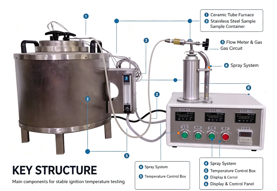 Plastic Ignition Temperature Test Apparatus | ASTM D1929 ISO871 GB/T4610 Plastic Minimum Ignition Temperature Tester for Polymer Flammability Test