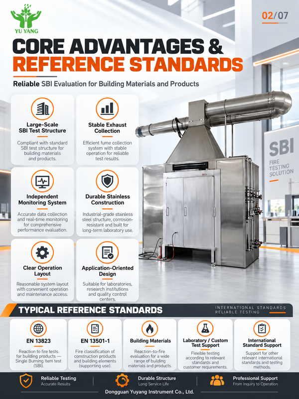 YUYANG YYF005 High Accuracy 1% IP65 Protection Auto Testing 10kW Single Burning Item for Apparatus (SBI) for Building