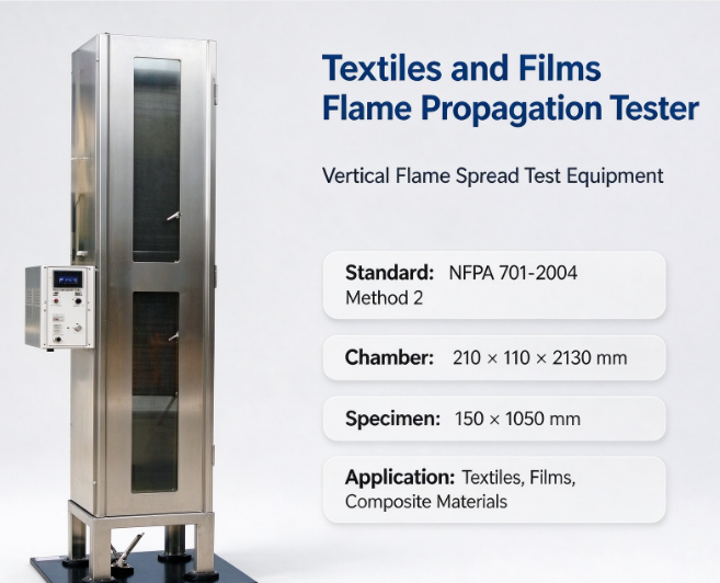 NFPA701-2004 Method 2 Textile Flame Spread Tester for Shading Curtain and Blind Materials