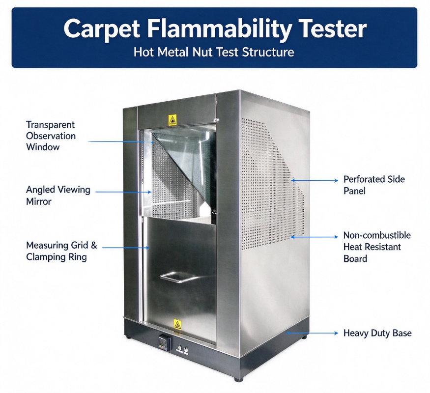 Flammability Tester for Floor Coverings | ISO 6925 BS4790 Carpet Ignitability Test Equipment